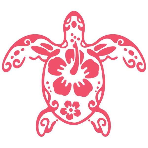 Hibiscus Sea Turtle [SVG, DXF]