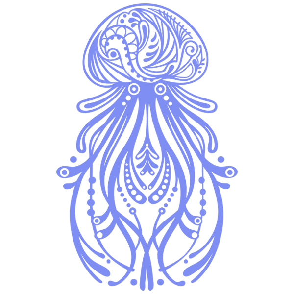 Decorative Jellyfish [SVG, DXF]
