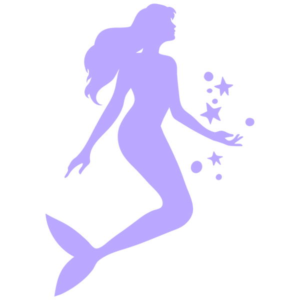 Bubble Mermaid Silhouette [SVG, DXF]