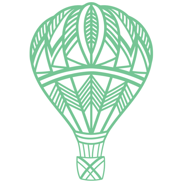Hot Air Balloon Stencil 4 [SVG, DXF]