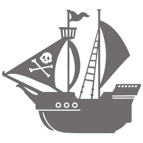 Pirate Ship Silhouette [SVG, DXF]
