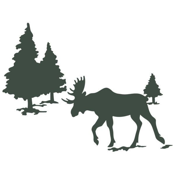 Northwoods with Moose [SVG, DXF]