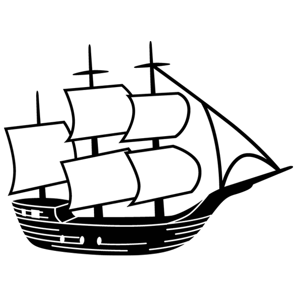 Tall Ship Silhouette [SVG, DXF]