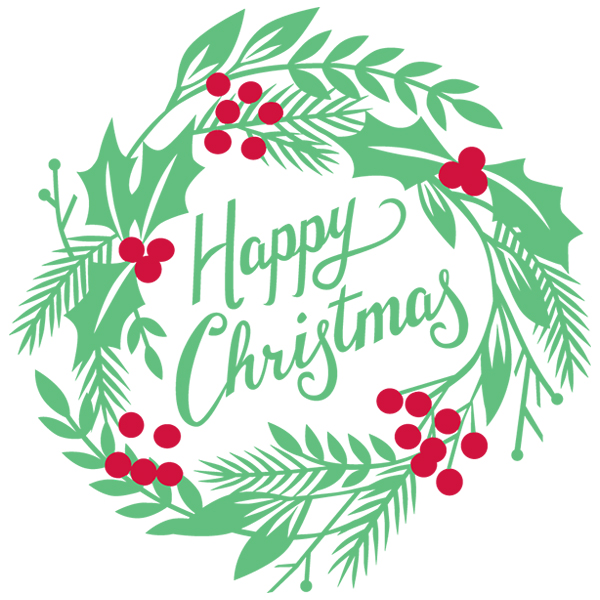 Happy Christmas Bliss Wreath [SVG, DXF]