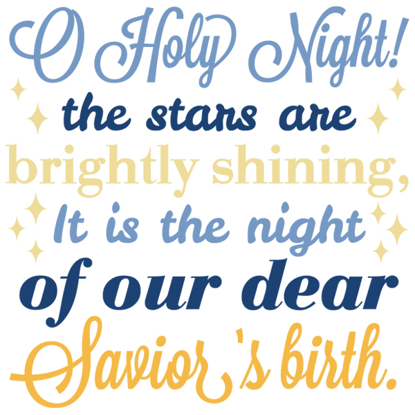 O Holy Night Carol Square (Savior) [SVG, DXF]