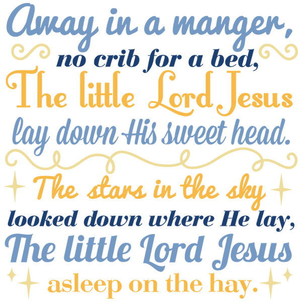 Away in a Manger Carol Square [SVG, DXF]