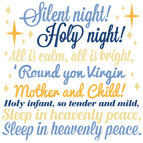 Silent Night Carol Square [SVG, DXF]