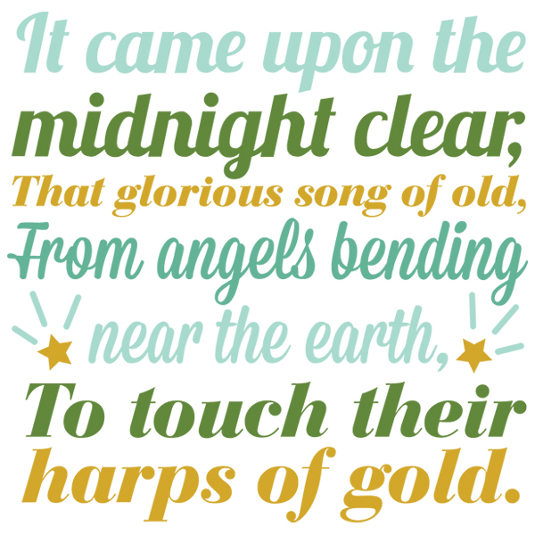 It Came Upon the Midnight Clear Carol Square [SVG, DXF]