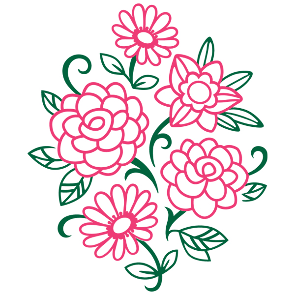 Fresh Flower Bouquet [SVG, DXF]