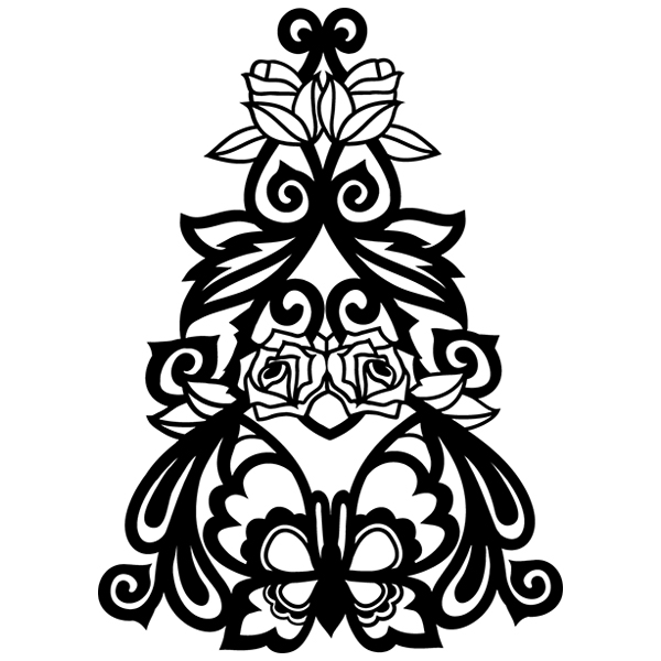 Rose & Bone Wedge [SVG, DXF]