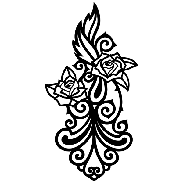 Rose & Bone Accent  [SVG, DXF]