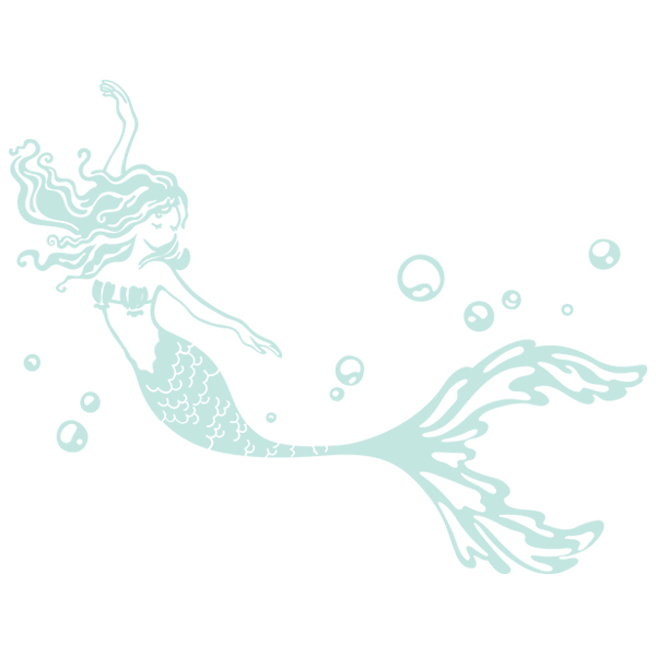 Mermaid with Bubbles [SVG, DXF]