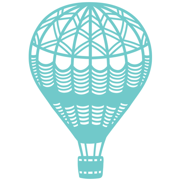 Hot Air Balloon Stencil 1 [SVG, DXF]