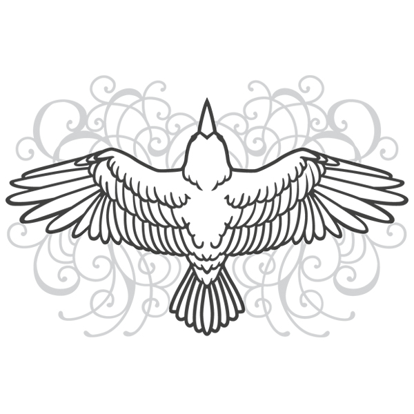 Scrolled Raven [SVG, DXF]