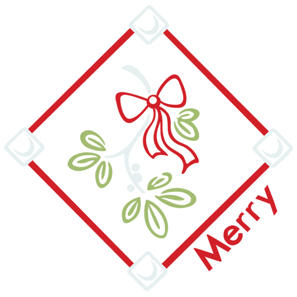 Merry Mistletoe Diamond [SVG, DXF]