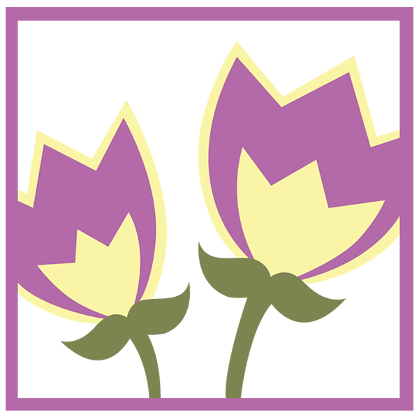 Twin Tulips Square [SVG, DXF]