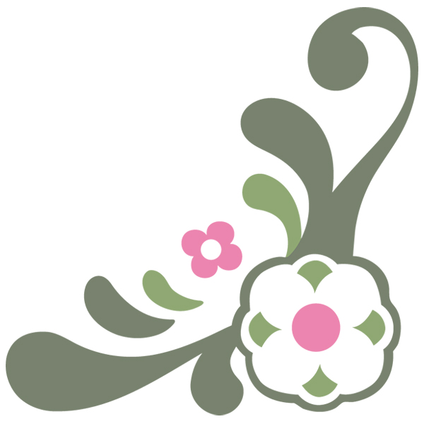 Flowers of Happiness Corner [SVG, DXF]