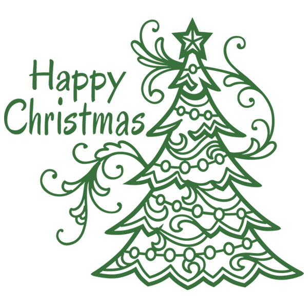 Christmas Bouquet - Happy Christmas [SVG, DXF]