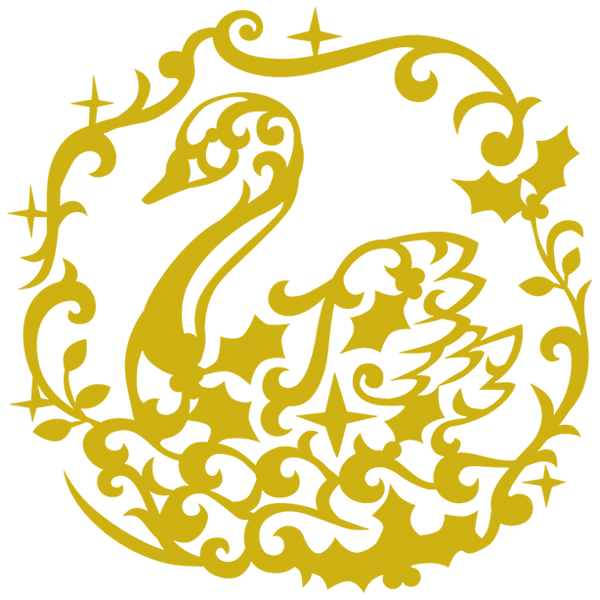 Gilded 12 Days of Christmas - Swan [SVG, DXF]