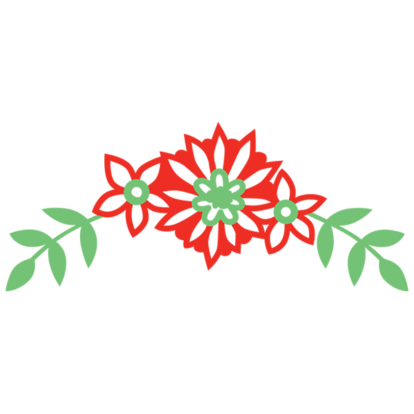 Christmas Flower Border 1 [SVG, DXF]
