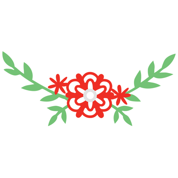 Christmas Flower Border 2 [SVG, DXF]