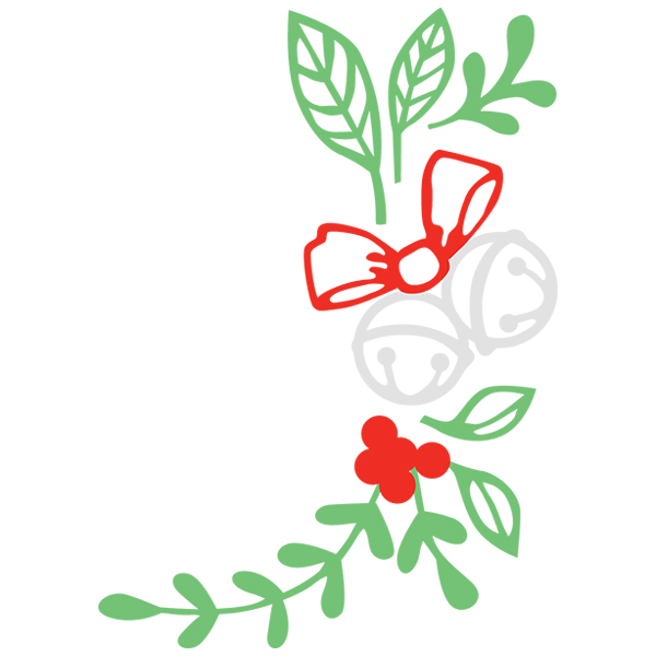 Christmas Bell Corner [SVG, DXF]