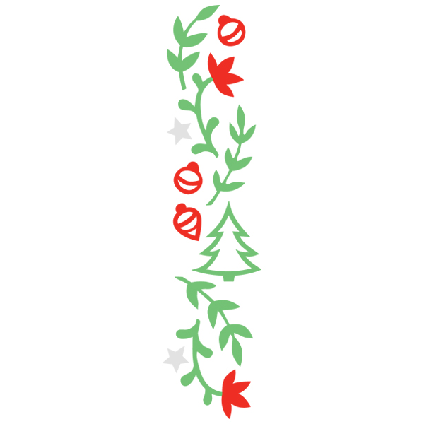 Christmas Tree Border [SVG, DXF]