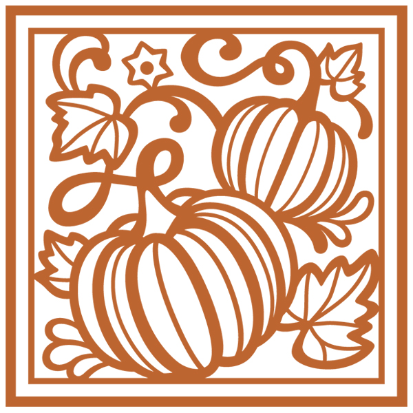 Autumn Square - Pumpkins [SVG, DXF]
