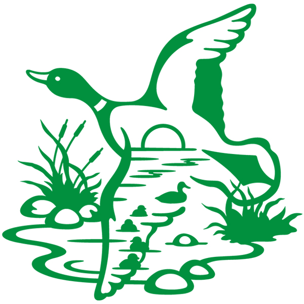 Mallard Silhouette Scene [SVG, DXF]