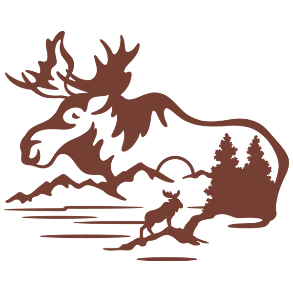 Moose Silhouette Scene [SVG, DXF]