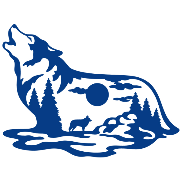 Wolf Silhouette Scene [SVG, DXF]