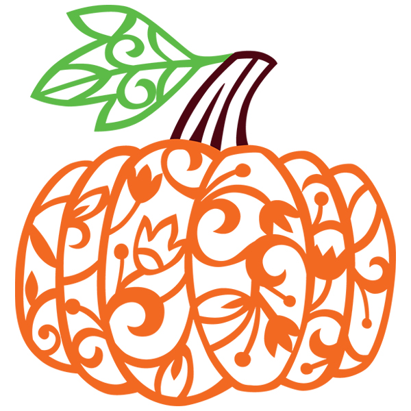 Charming Autumn Pumpkin [SVG, DXF] 1