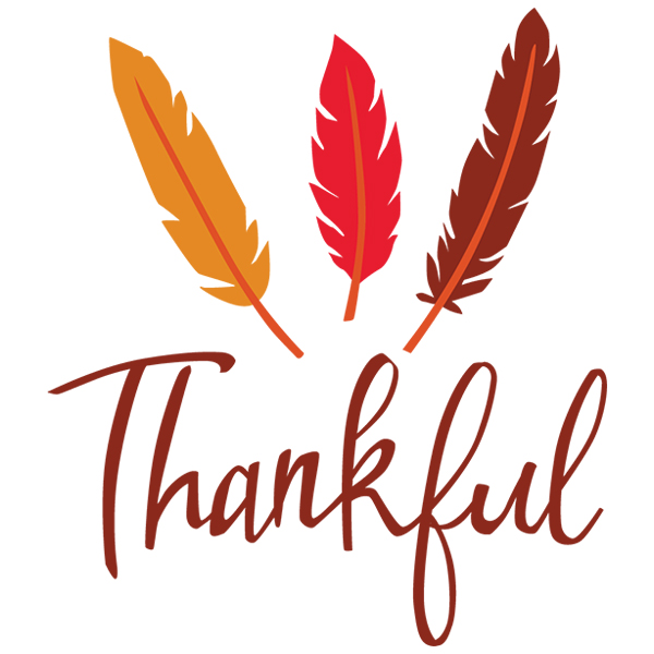 Thankful with Feathers [SVG, DXF]
