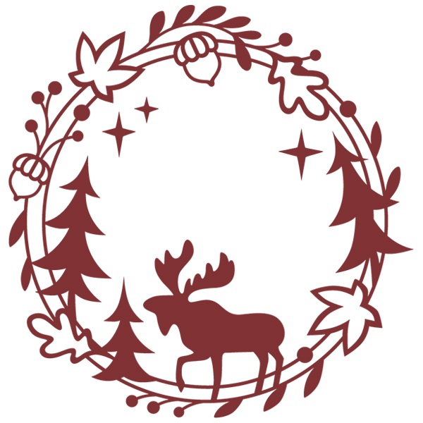 Delicate Silhouette Wreath - Moose [SVG, DXF]
