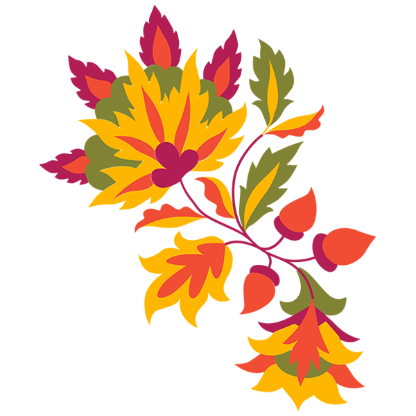 Jacobean Floral Spray [SVG, DXF]