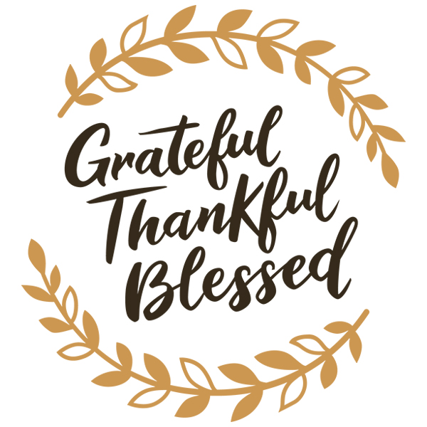 Grateful Thankful Blessed Wreath [SVG, DXF]