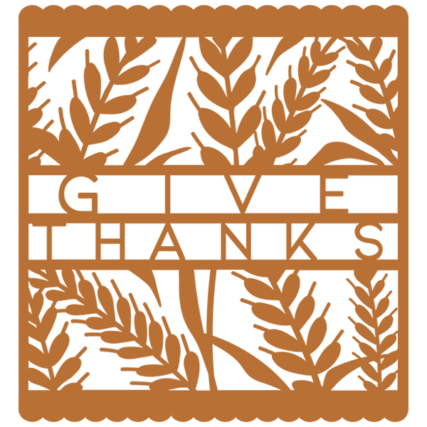 Papercut Bunting - Give Thanks [SVG, DXF]