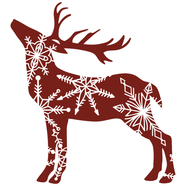 Deer with Snowflakes [SVG, DXF]