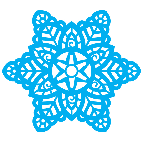 Papercut Snowflake - Feathers [SVG, DXF]