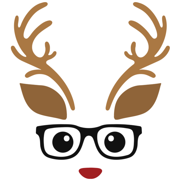 Reindeer Face with Glasses [SVG, DXF]