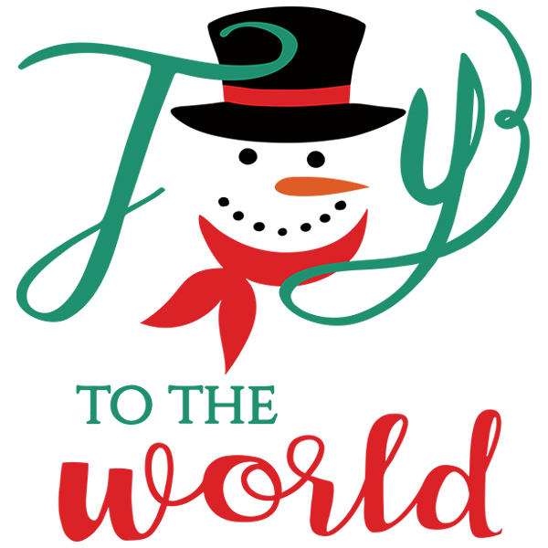 Joy to the World Snowman [SVG, DXF]