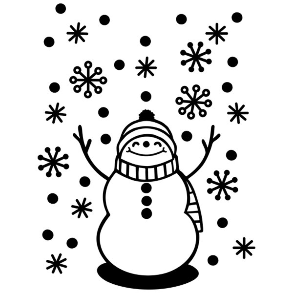 Snowman and Snowflakes [SVG, DXF]