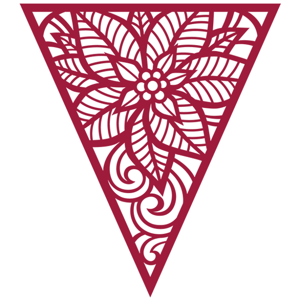 Papercut Bunting - Poinsettia [SVG, DXF]