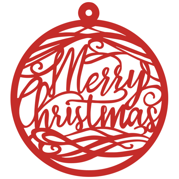 Papercut Ornament - Merry Christmas [SVG, DXF]