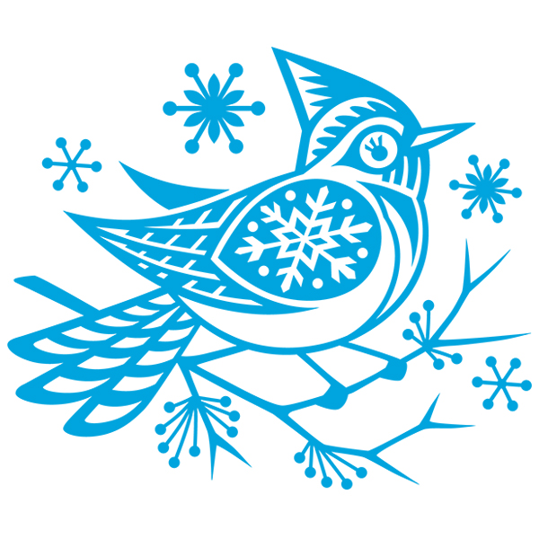 Bird with Snowflakes [SVG, DXF]