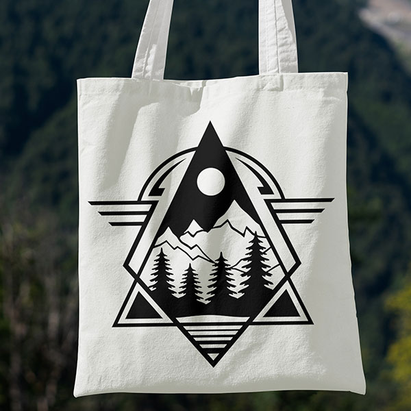 Geometric Mountain Scene [SVG, DXF] 1