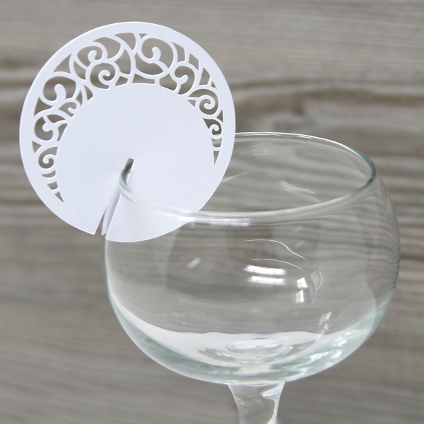 Papercut Wine Glass Decor - Crescent Moon [SVG, DXF] 1
