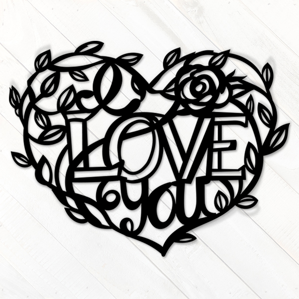 Papercut I Love You Leafy Heart Wreath [SVG, DXF]
