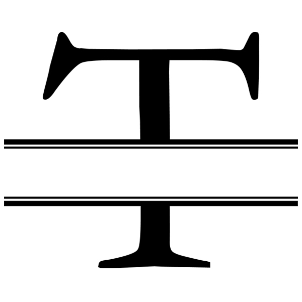 Monogram Alphabet - T [SVG, DXF] 1