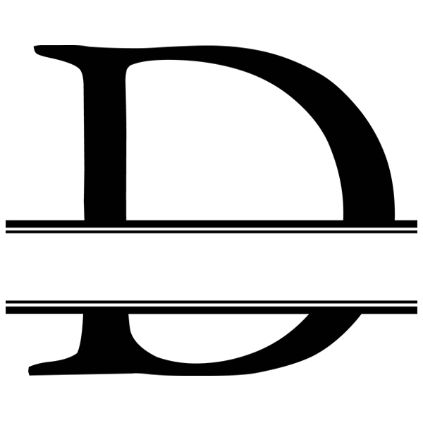Monogram Alphabet - D [SVG, DXF] 1